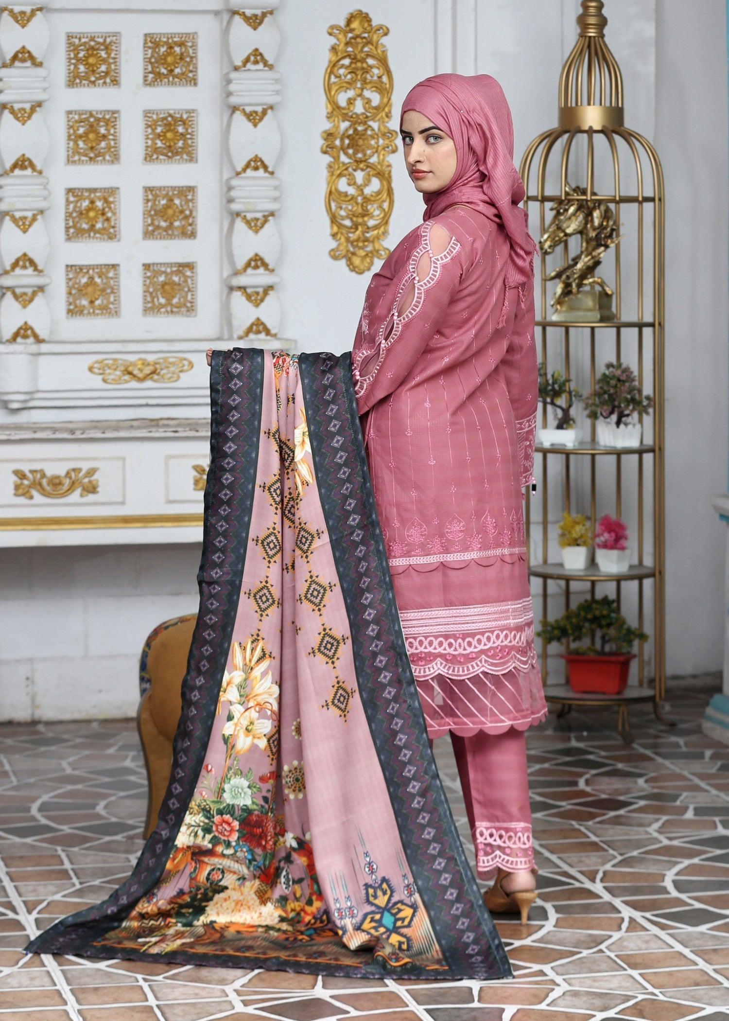 Fatima Printing Collection Zariyah Embroidered Long Shirt Khadar Women 3pcs