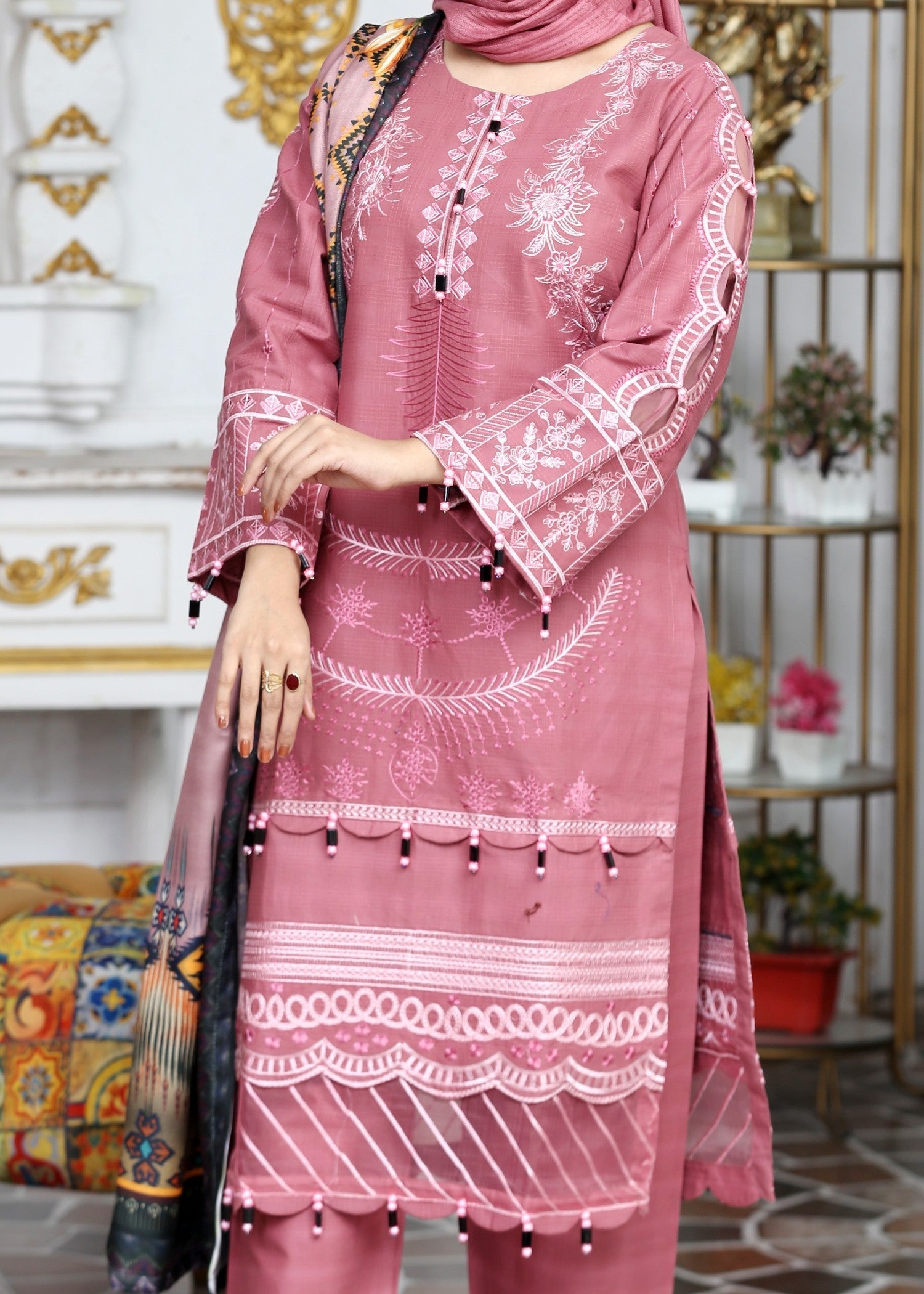 Fatima Printing Collection Zariyah Embroidered Long Shirt Khadar Women 3pcs