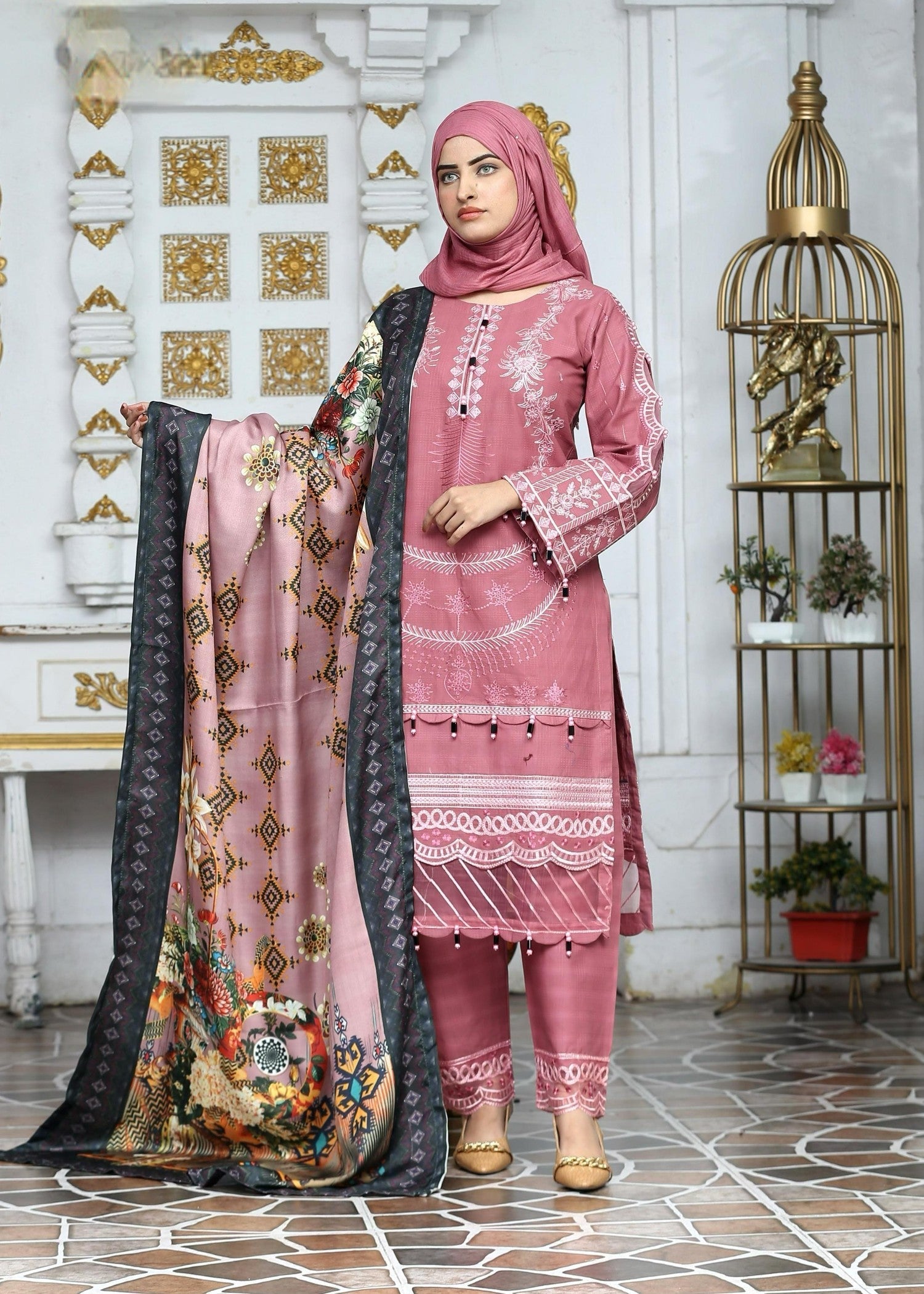 Fatima Printing Collection Zariyah Embroidered Long Shirt Khadar Women 3pcs