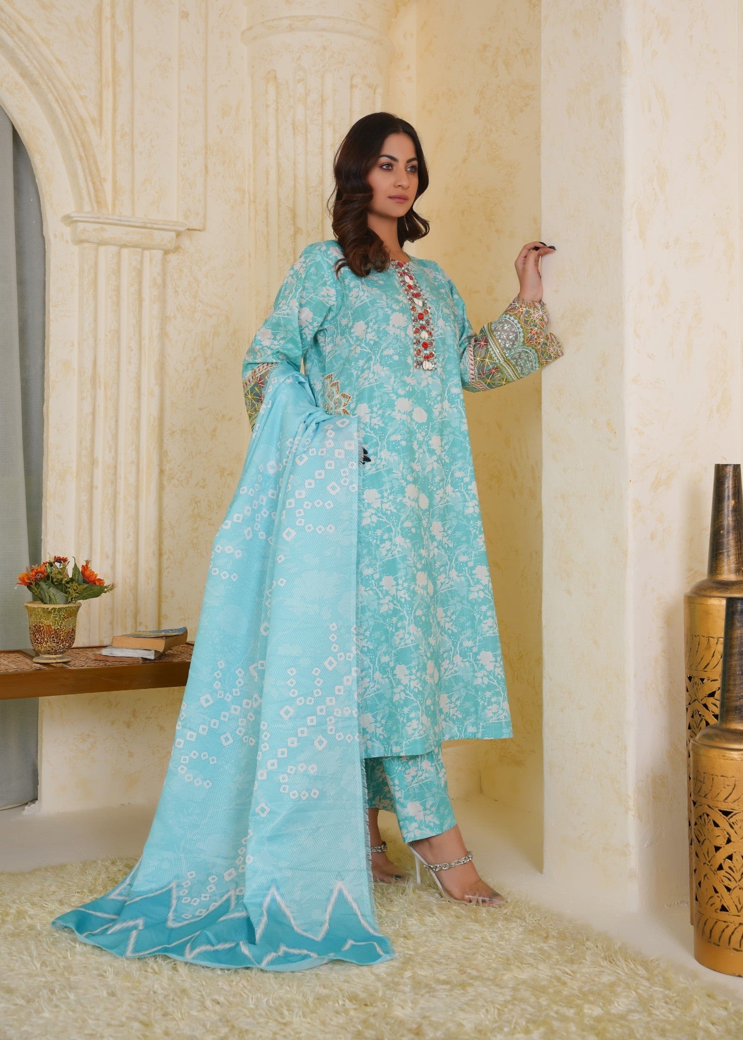 Dada Potta 07 sky blue Women 3pcs