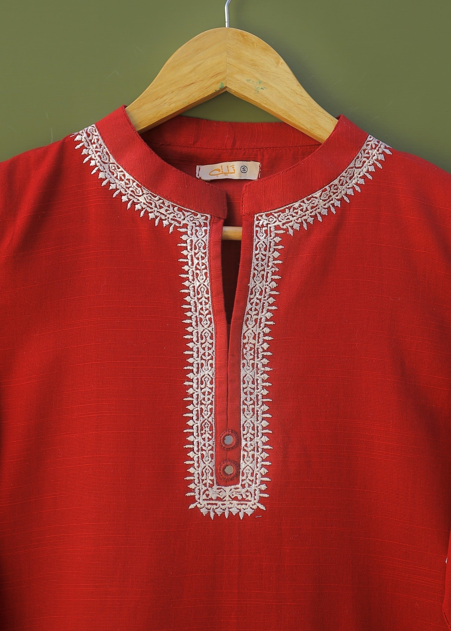 Nayyab Red Embroidered Kurta Women 1pcs