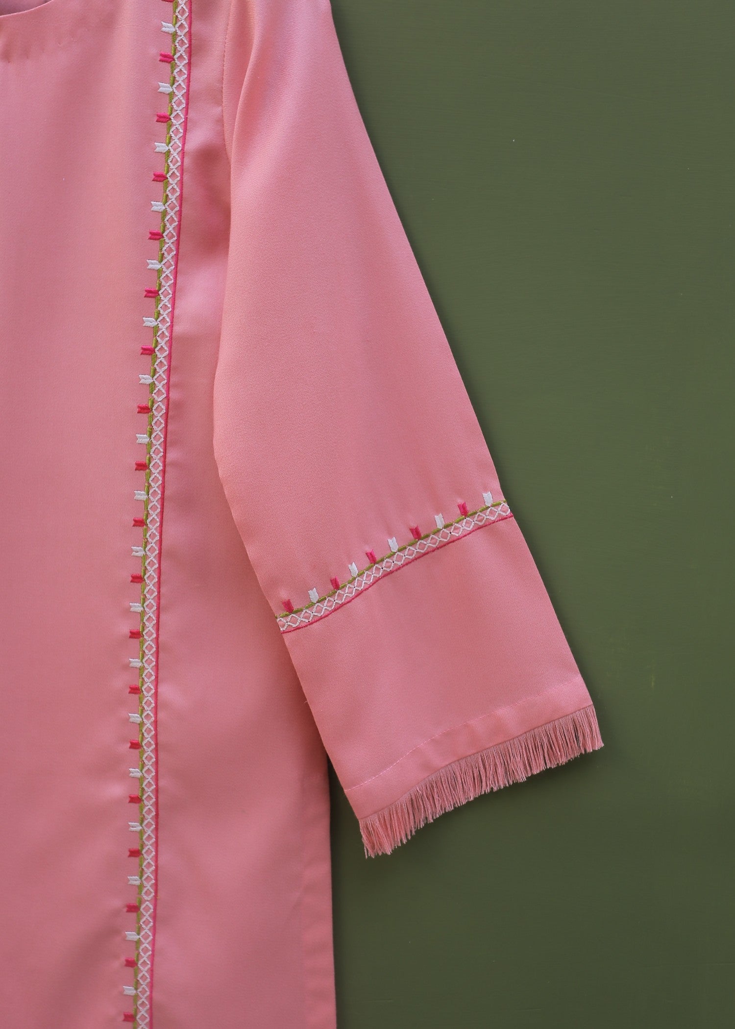 Nayyab Pink Embroidered Kurta Women 1pcs