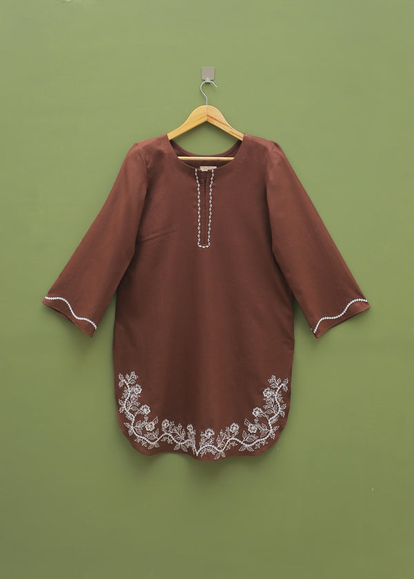 Nayyab Chocolate Embroidered Suit Women 2pcs