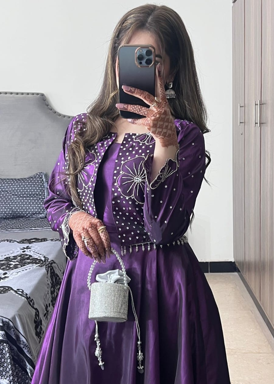 Anabiya Chandani Flora Plum Women 2pcs