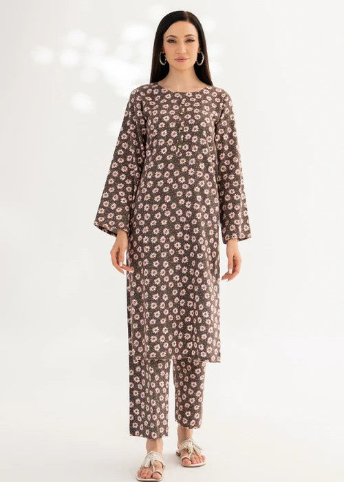 By-East Acrylic Wool Suit Printed Women 2pcs