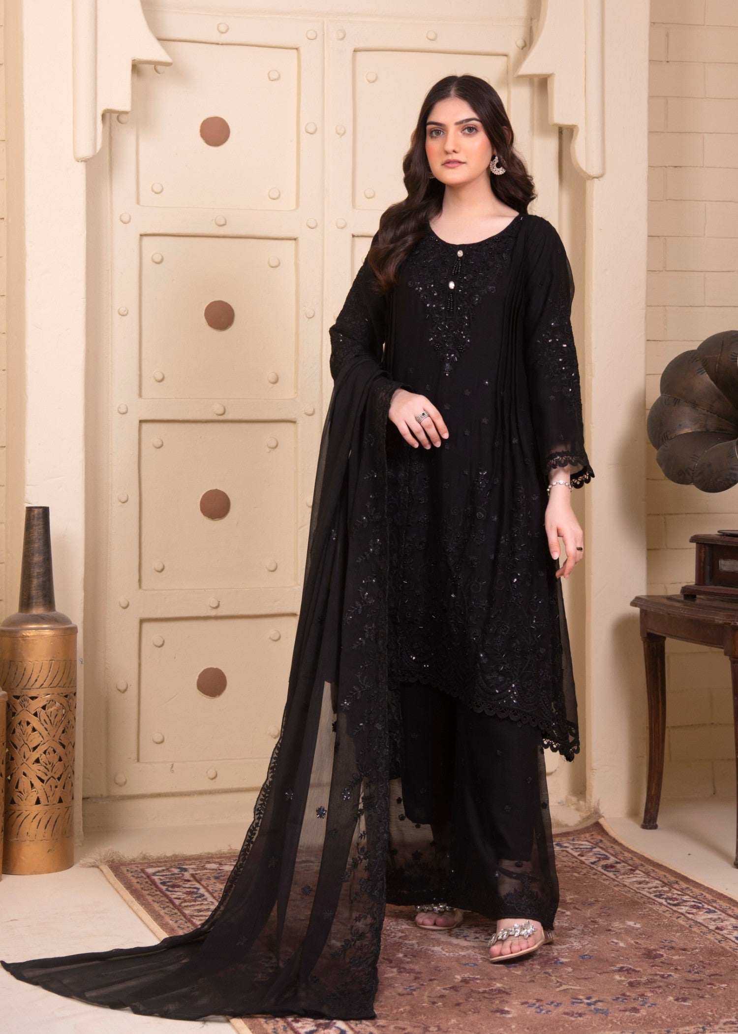 Rangoon Clothing Mehar Midnight Black Women 3pcs