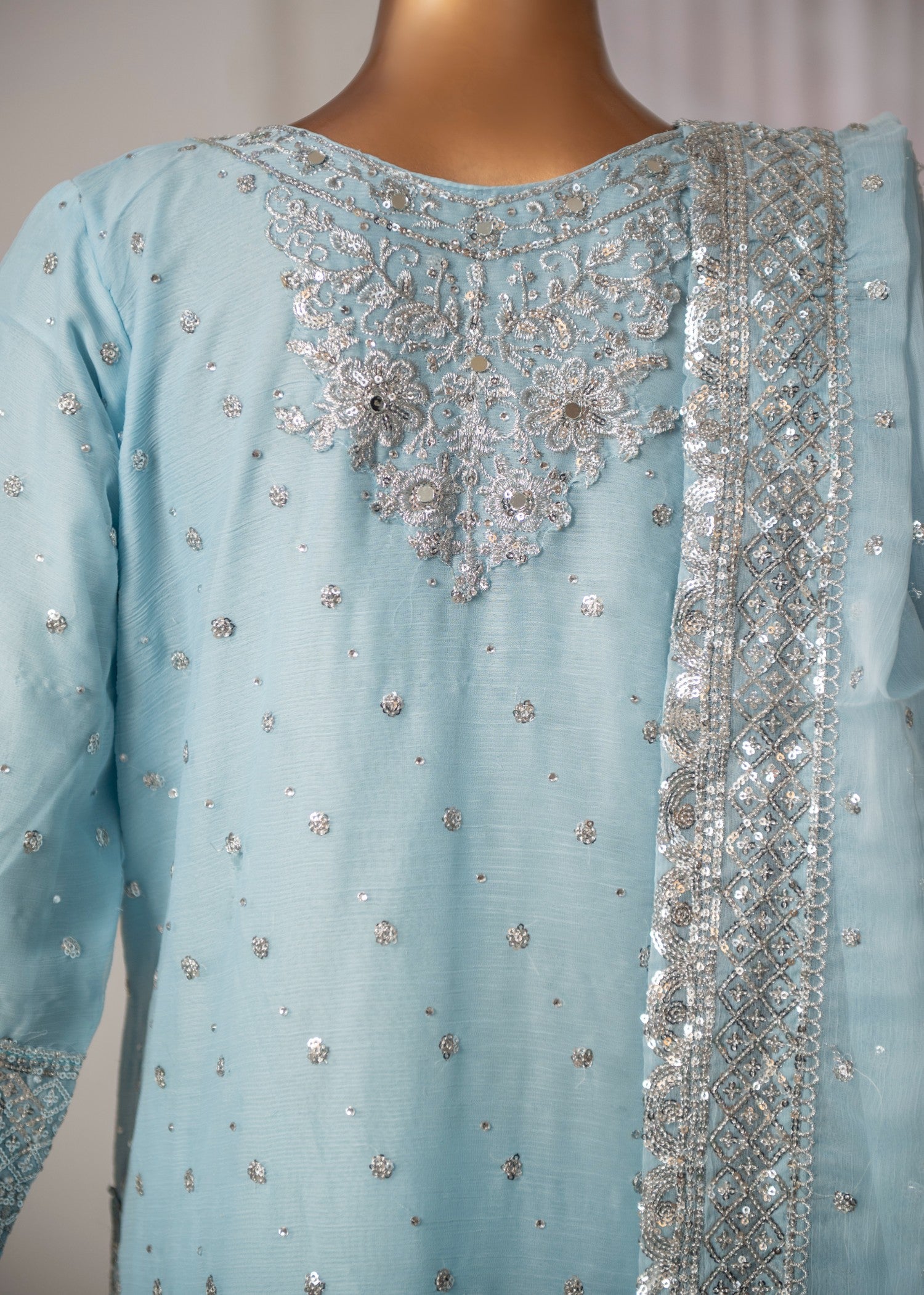 SAIRA SULTANA Mah Jabeen Ice Blue Women 3pcs