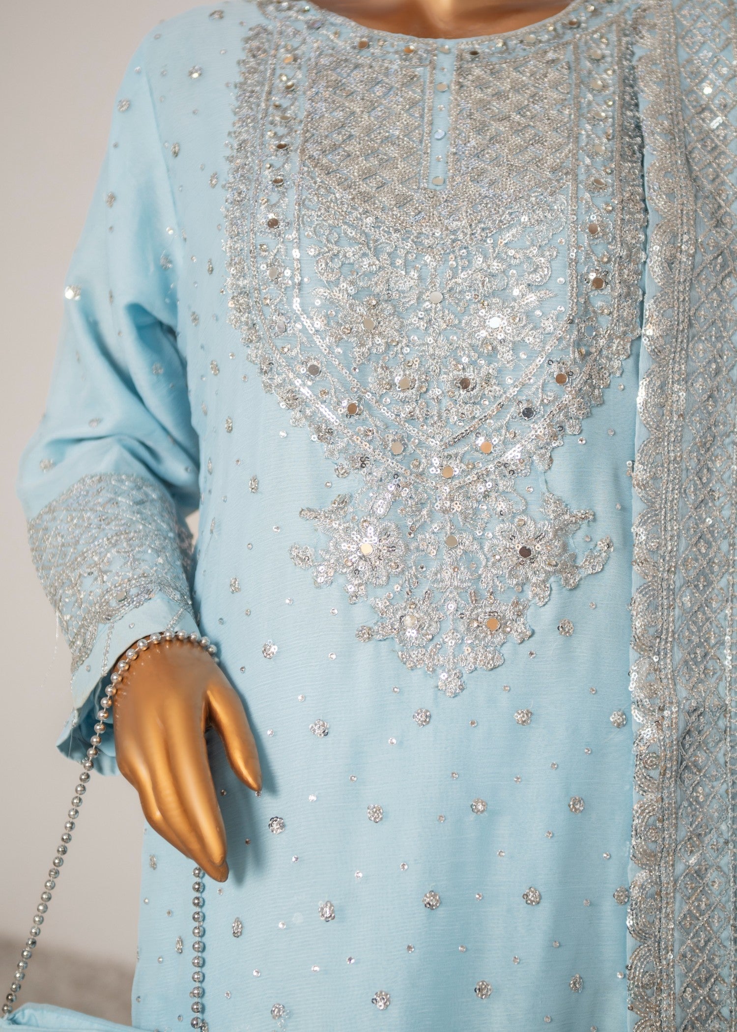 SAIRA SULTANA Mah Jabeen Ice Blue Women 3pcs