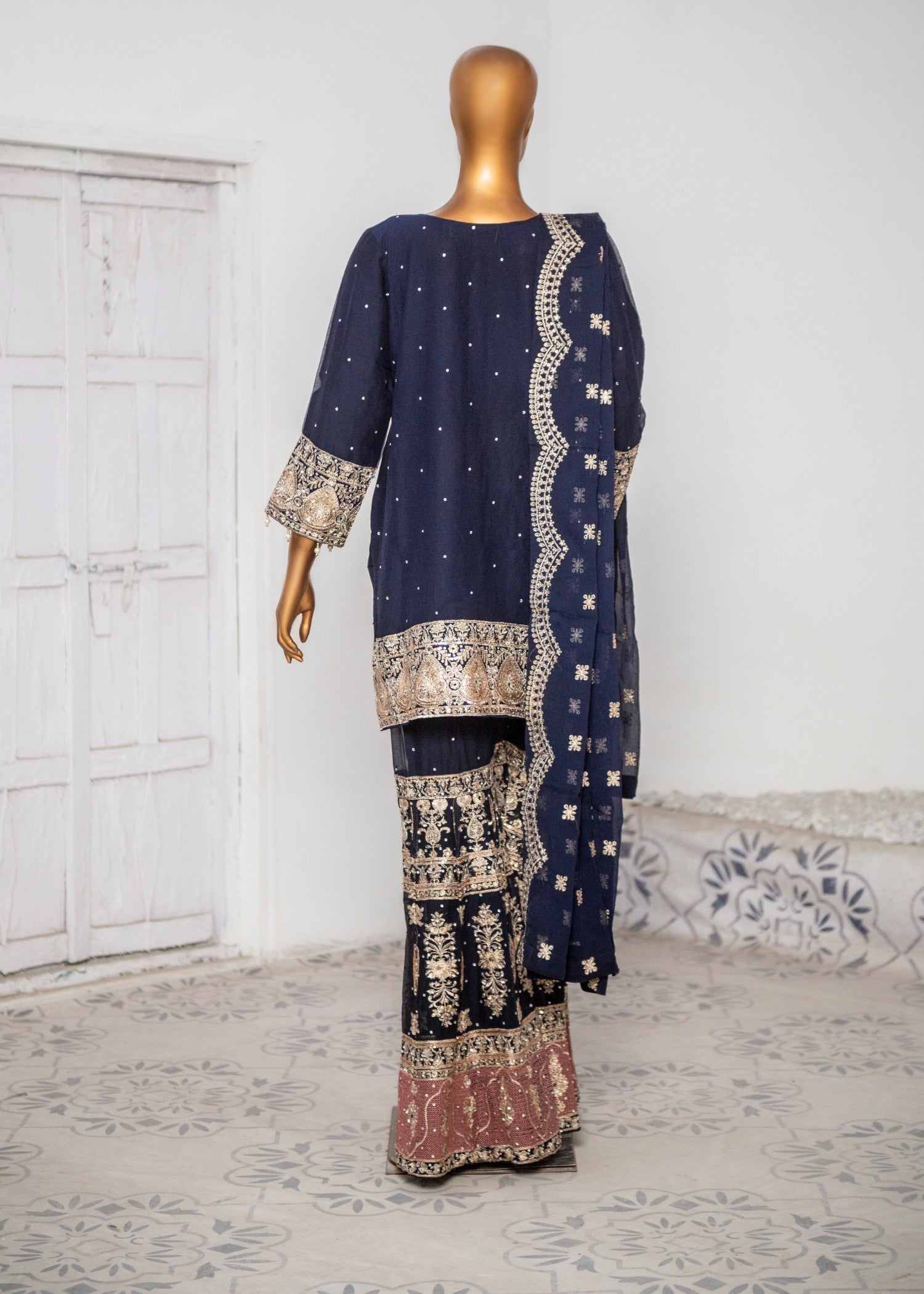SAIRA SULTANA Haniya Navy Blue Women 3pcs