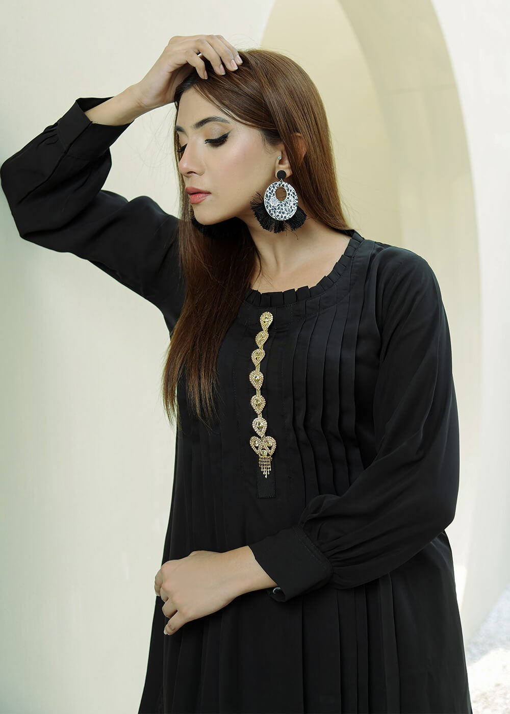 Elara Official Pleated Elegance Set Women 2pcs