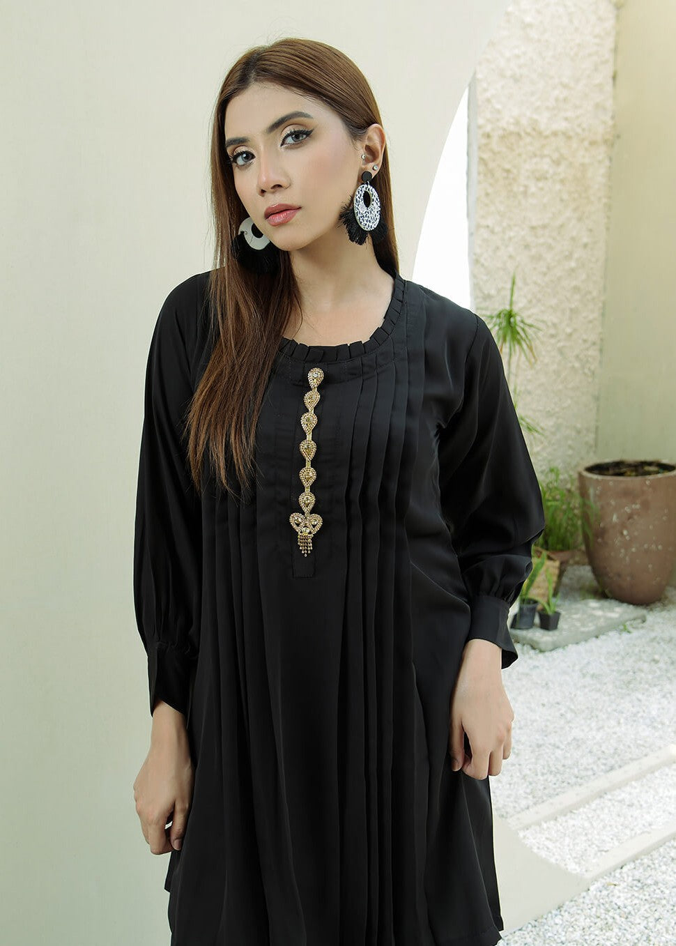 Elara Official Pleated Elegance Set Women 2pcs