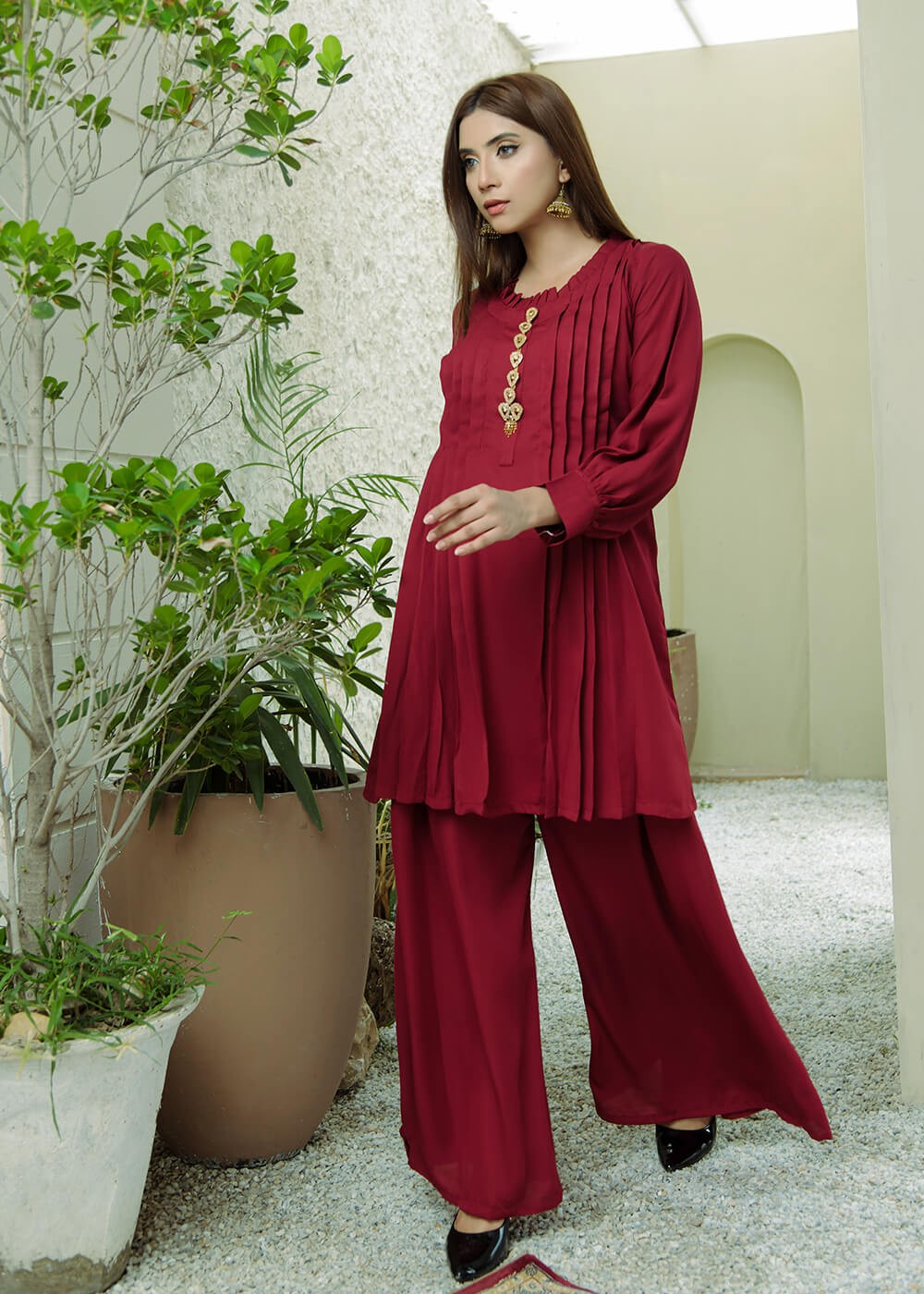 Elara Official Pleated Grace set Women 2pcs