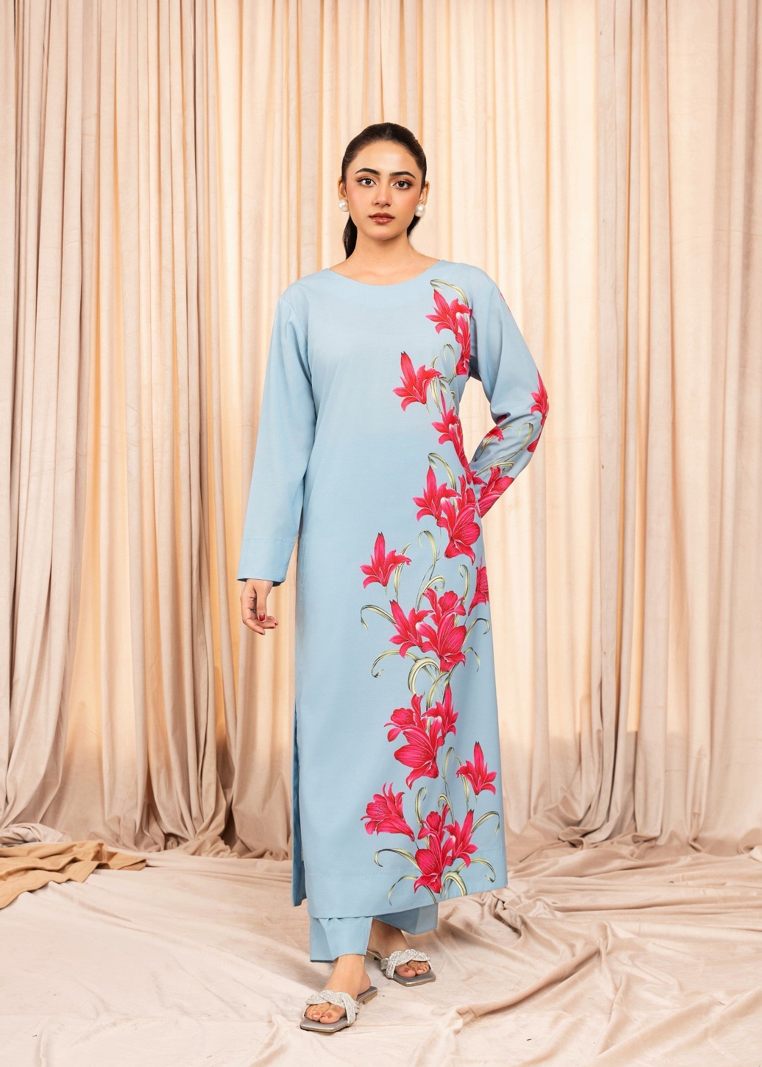 Stitch Vibes Frosted Blue Dress Women 2pcs