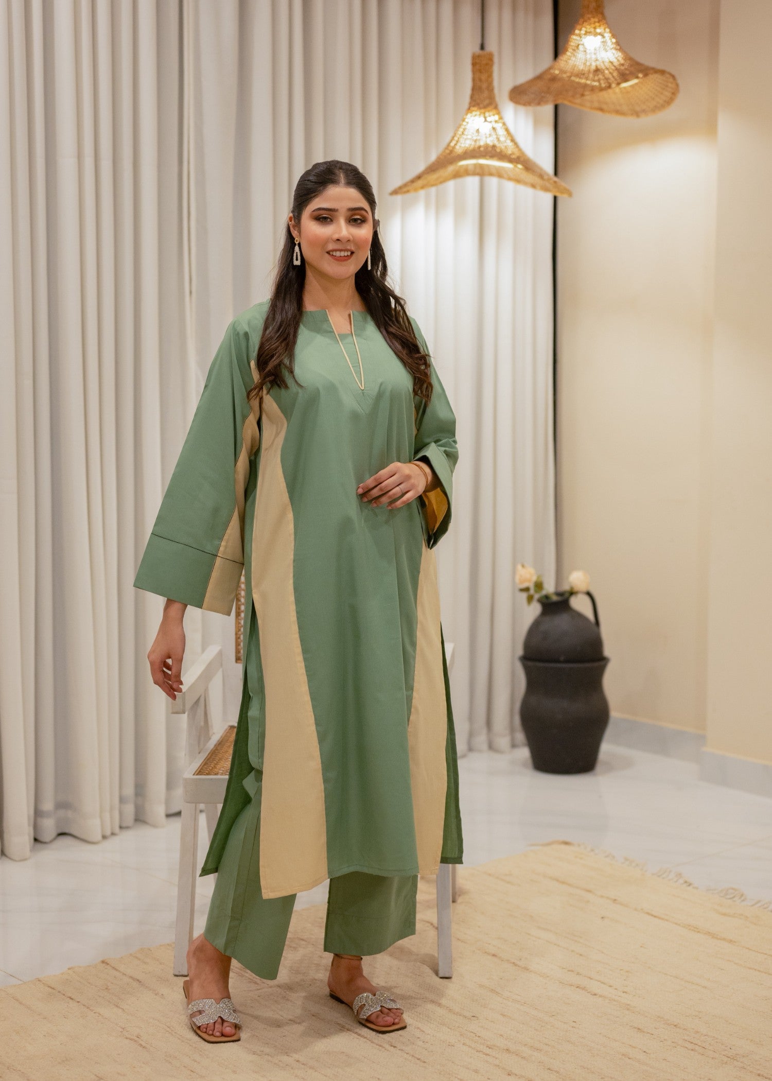 The Affordable Designer Mint Green solid Women 2pcs