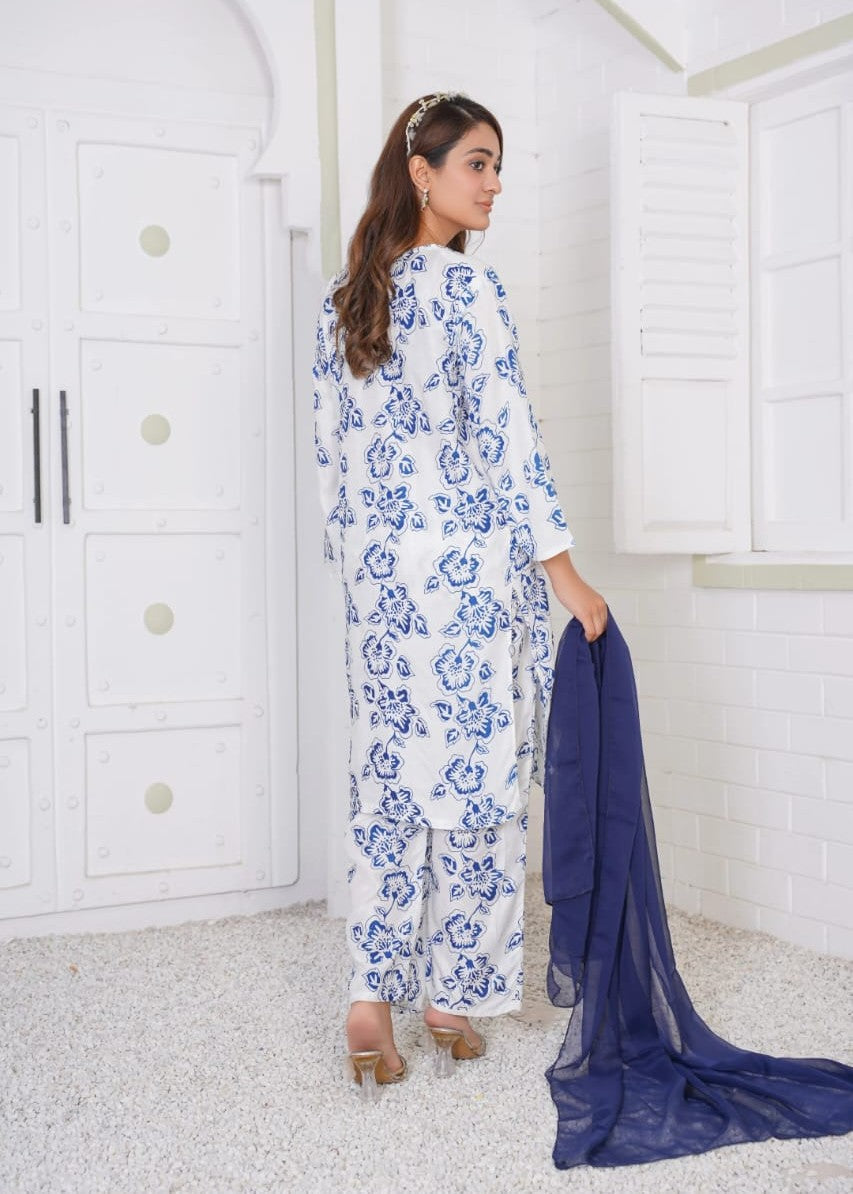 Gulposh Rangoon (Stitched ) Blue Women 2pcs