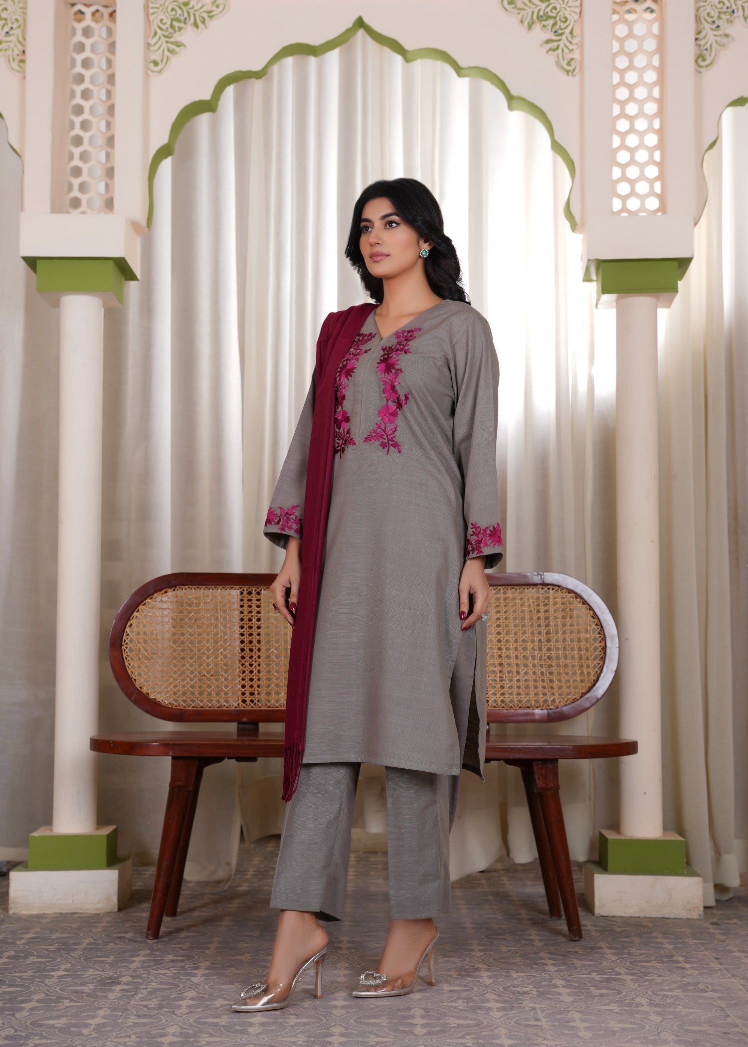 Deysia Khaddar Plum Haze Women 2pcs