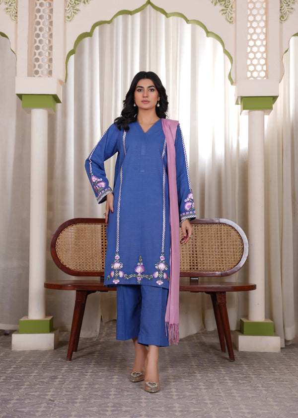 Deysia Khaddar Blue Women 2pcs