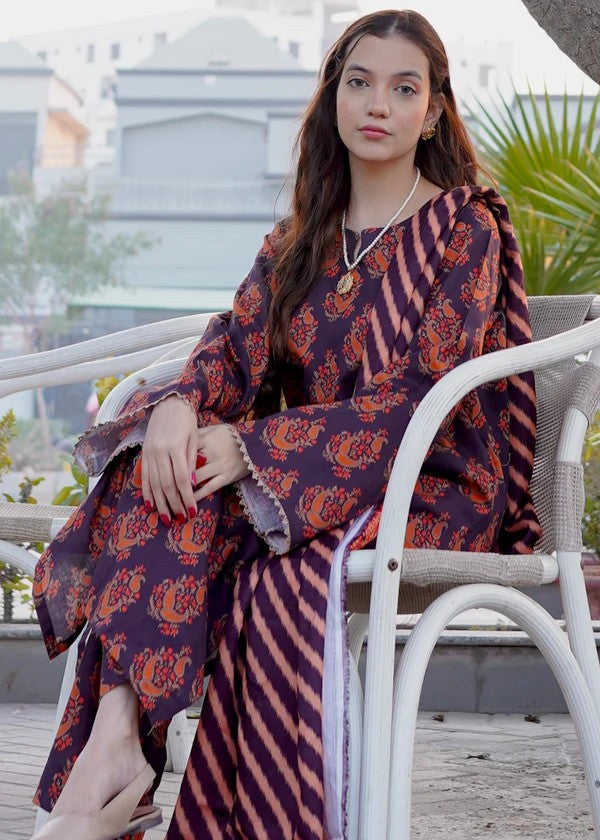 By-East Khaddar Suit Printed Fabric Women 3pcs
