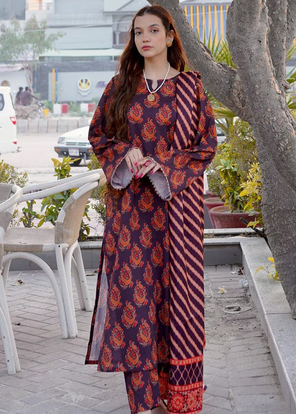 By-East Khaddar Suit Printed Fabric Women 3pcs
