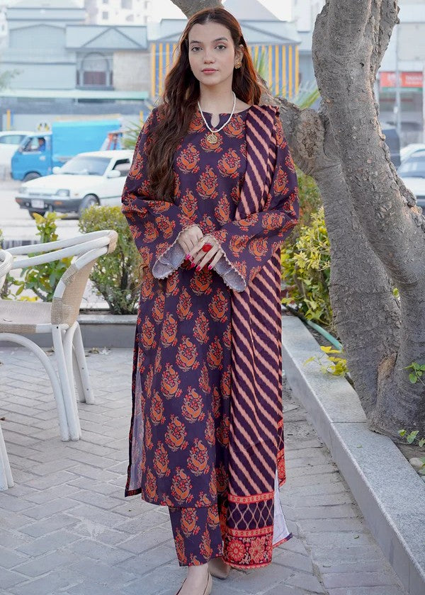 By-East Khaddar Suit Printed Fabric Women 3pcs