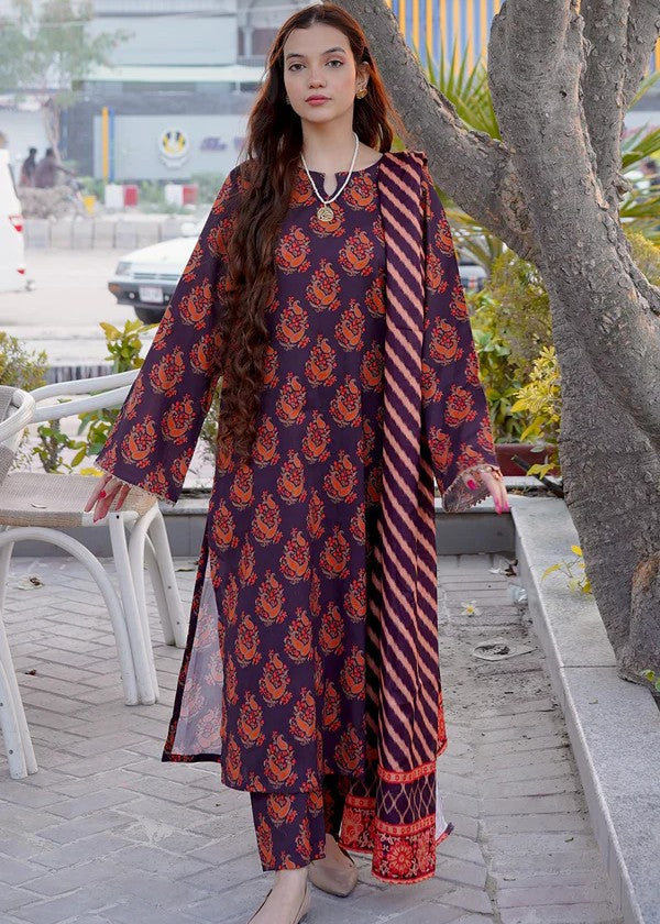 By-East Khaddar Suit Printed Fabric Women 3pcs