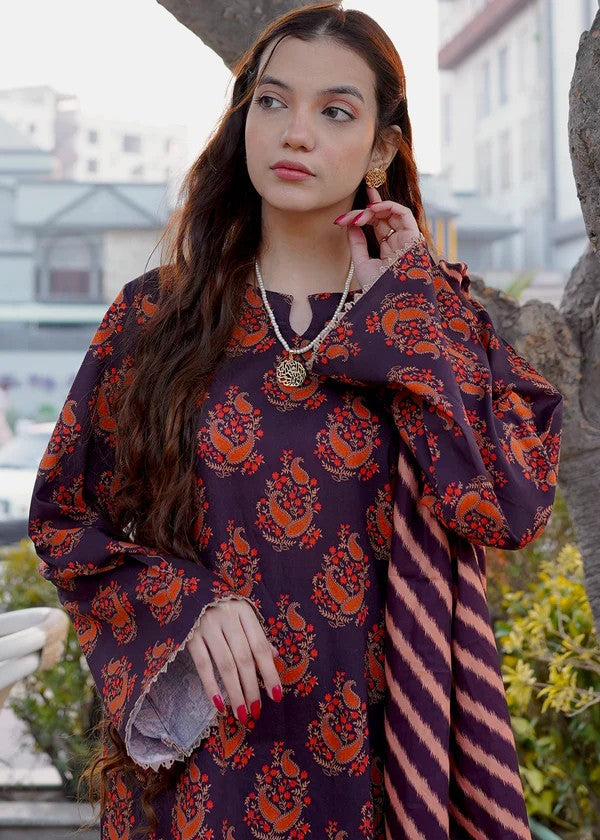 By-East Khaddar Suit Printed Fabric Women 3pcs