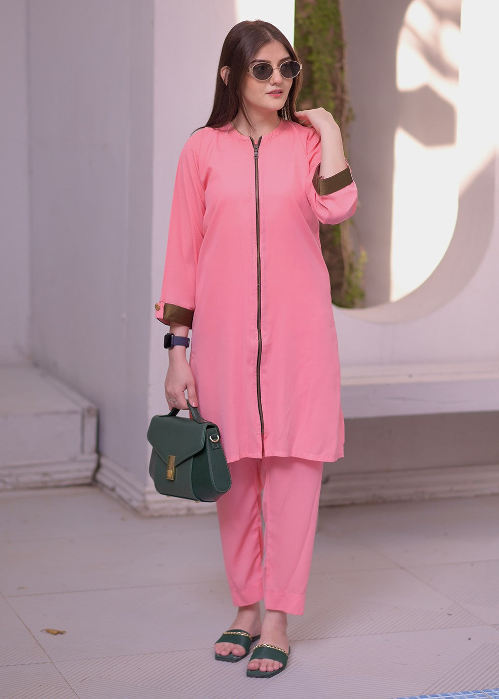 Elara Official ZIPPER COAT SET EL350G Women 2pcs