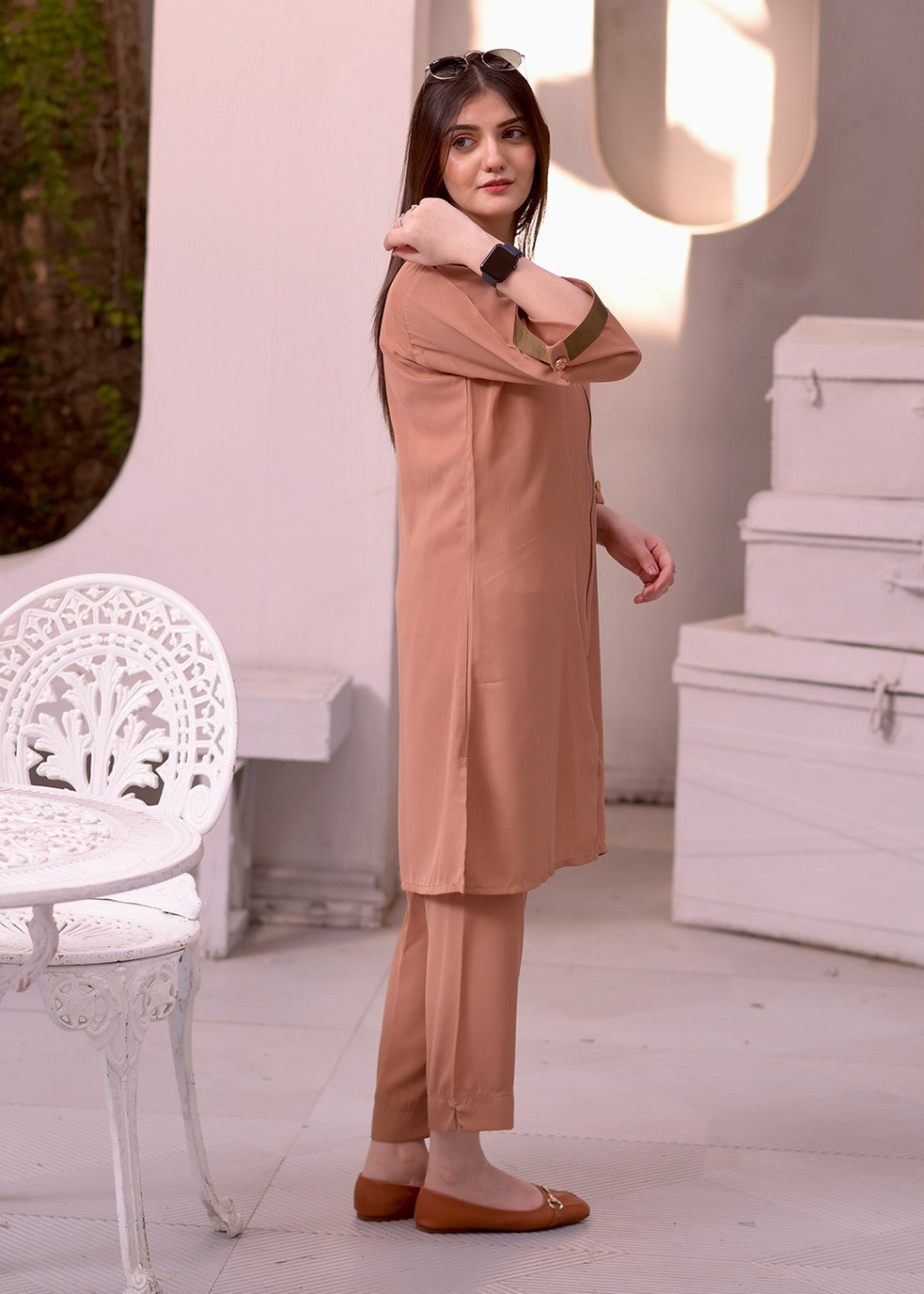 Elara Official ZIPPER COAT SET EL348G Women 2pcs