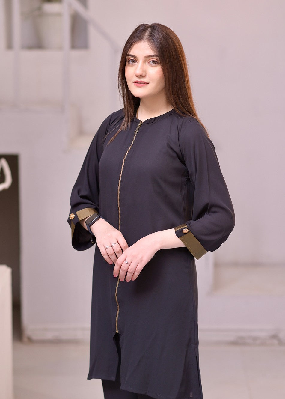 Elara Official ZIPPER COAT SET EL351G Women 2pcs