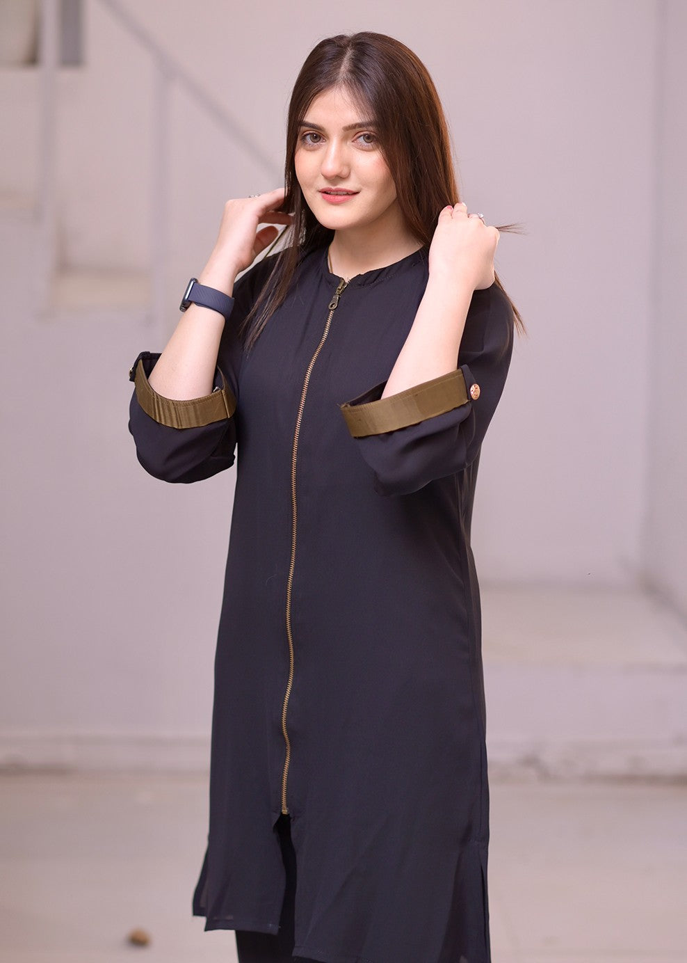 Elara Official ZIPPER COAT SET EL351G Women 2pcs