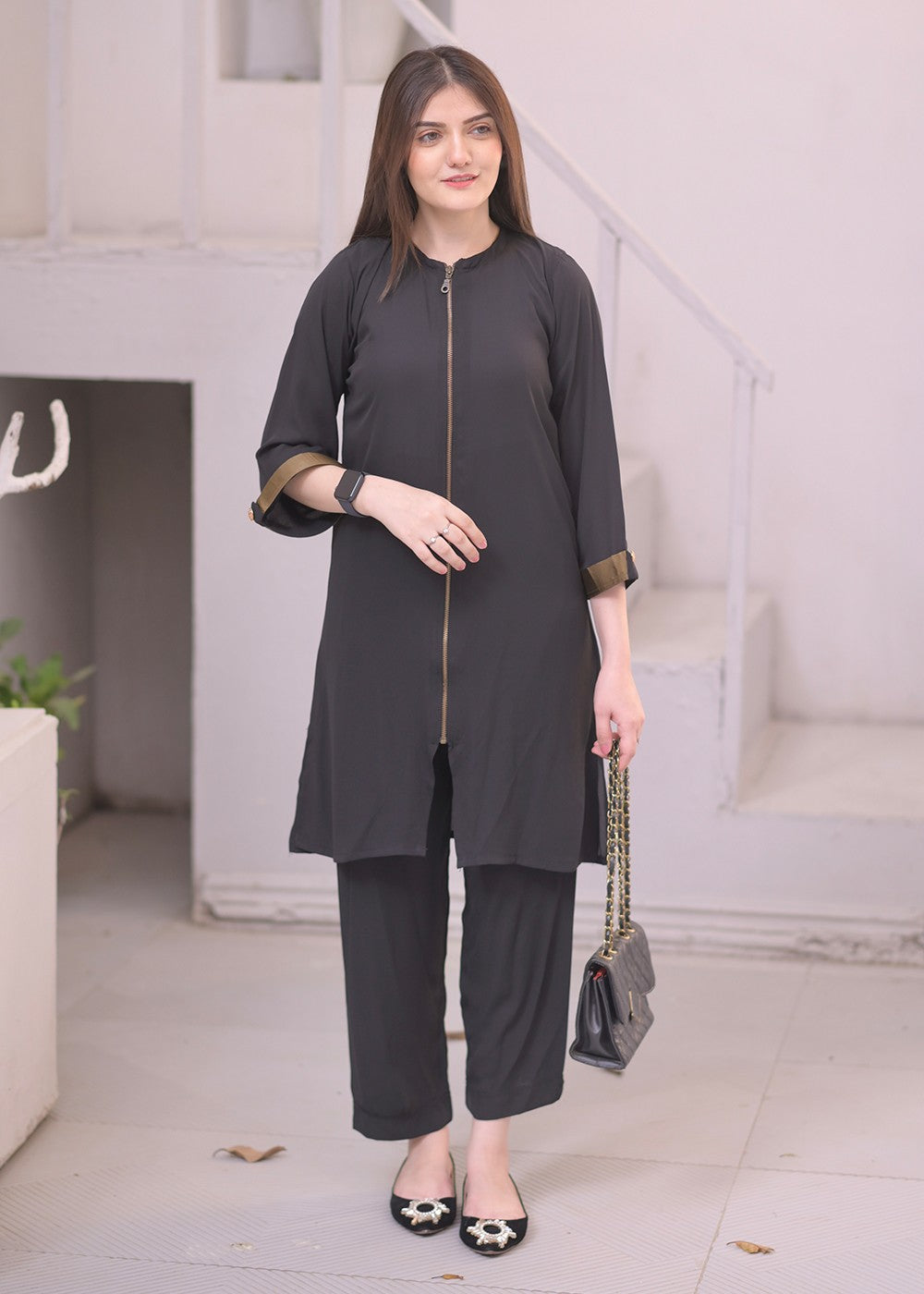 Elara Official ZIPPER COAT SET EL351G Women 2pcs