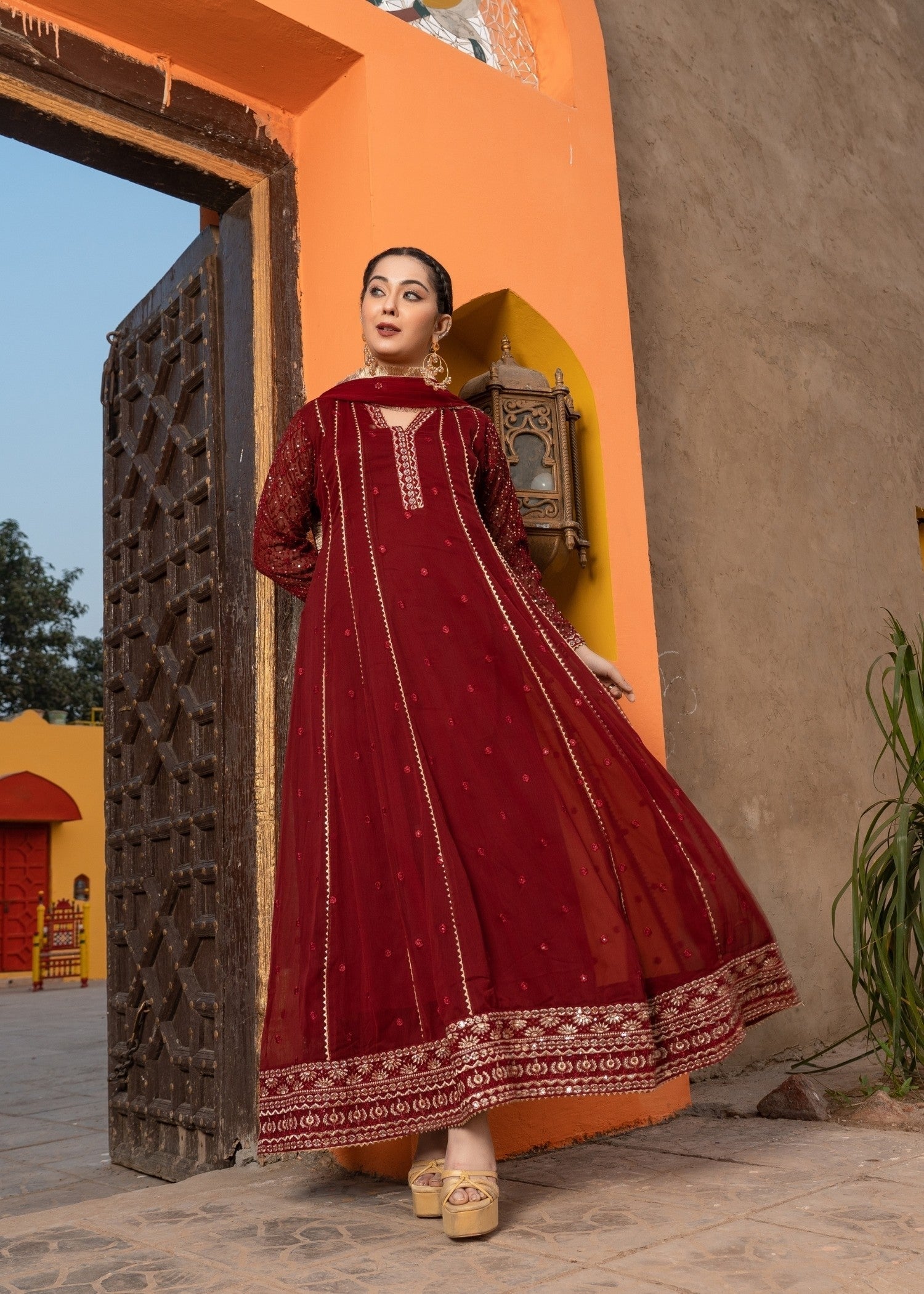 Abaan Zohan Kashish Maroon Women 3pcs