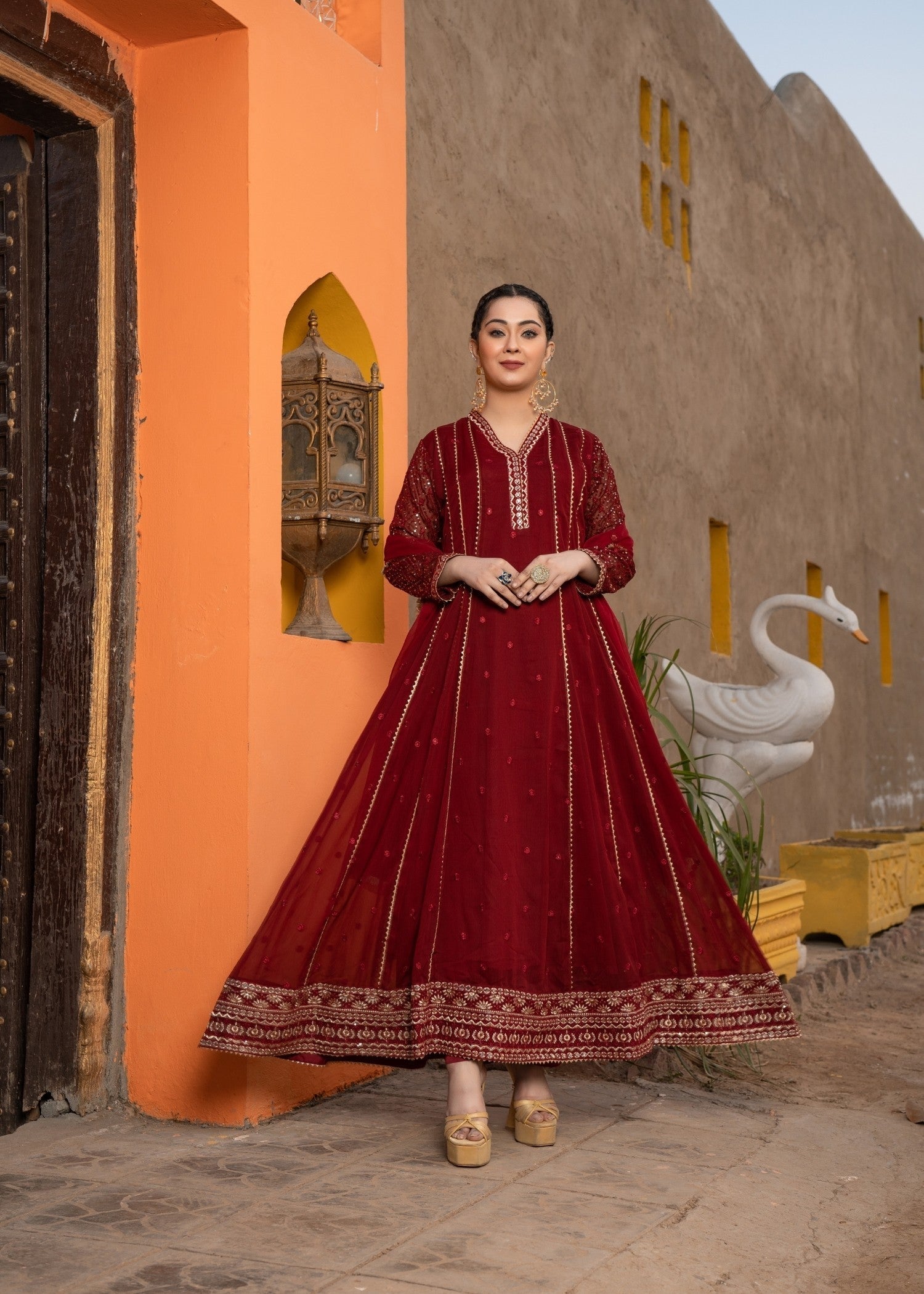 Abaan Zohan Kashish Maroon Women 3pcs