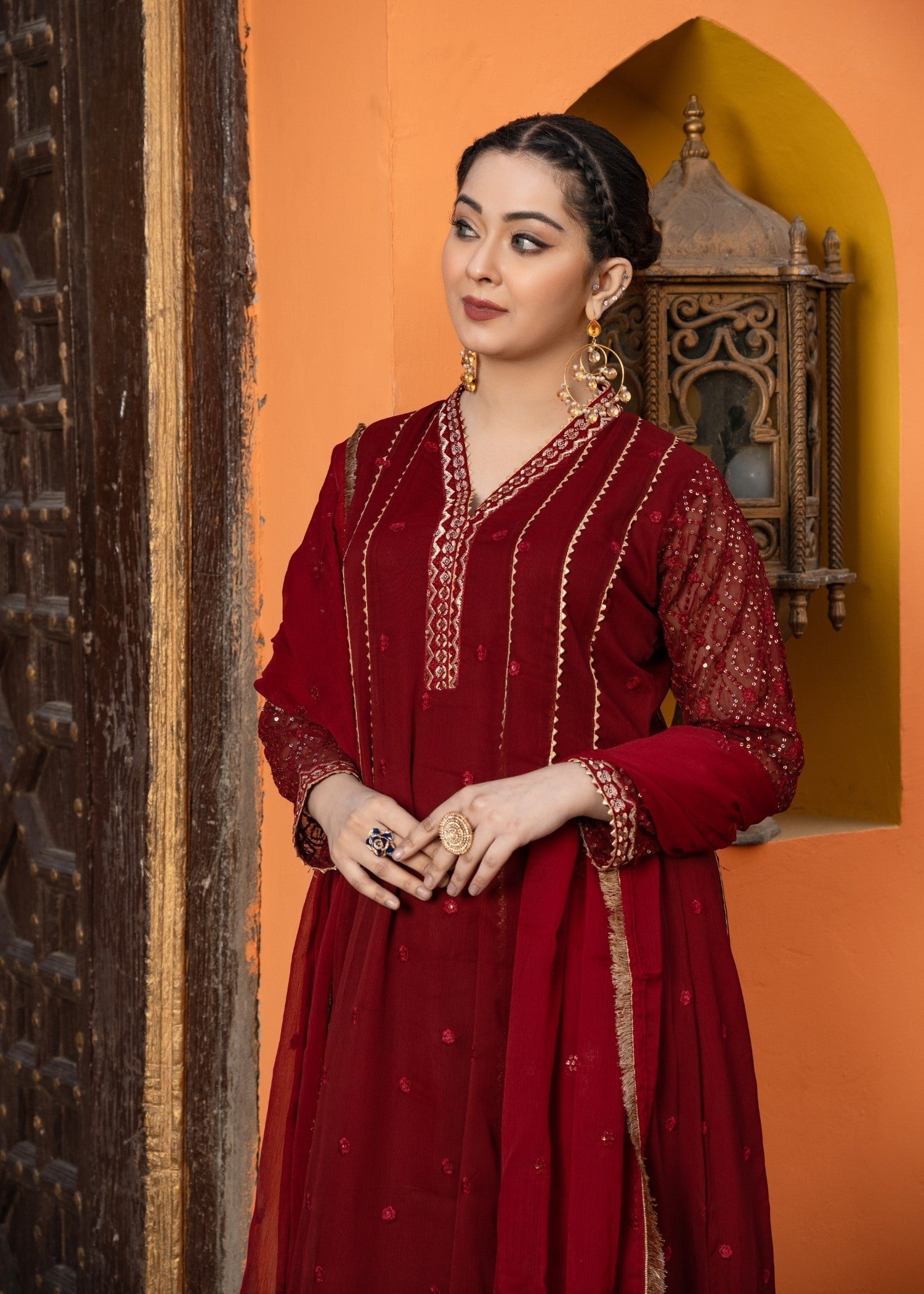 Abaan Zohan Kashish Maroon Women 3pcs