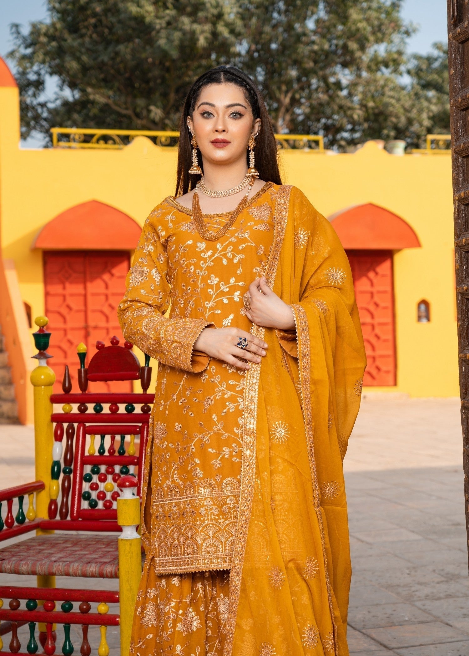 Abaan Zohan Riwaj Mustard Women 3pcs