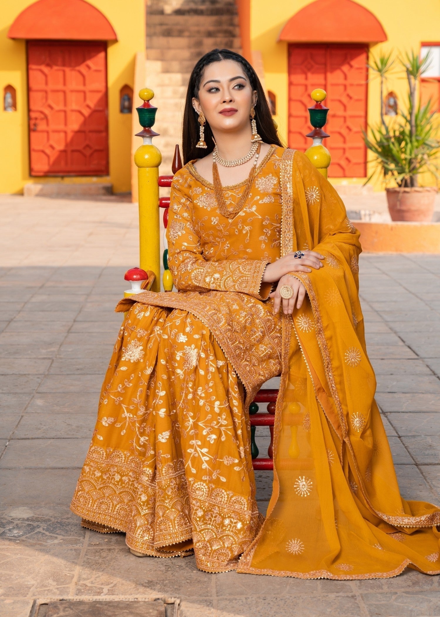 Abaan Zohan Riwaj Mustard Women 3pcs