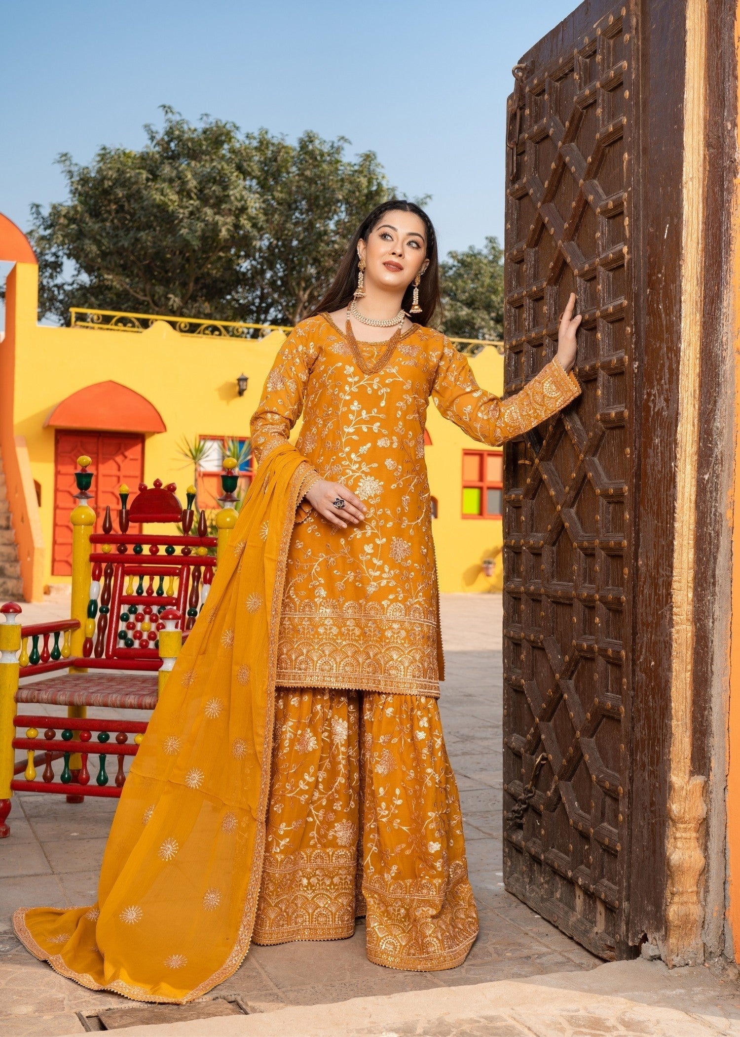 Abaan Zohan Riwaj Mustard Women 3pcs