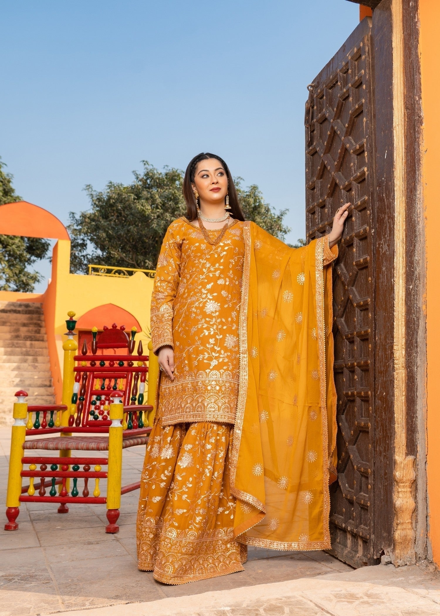 Abaan Zohan Riwaj Mustard Women 3pcs