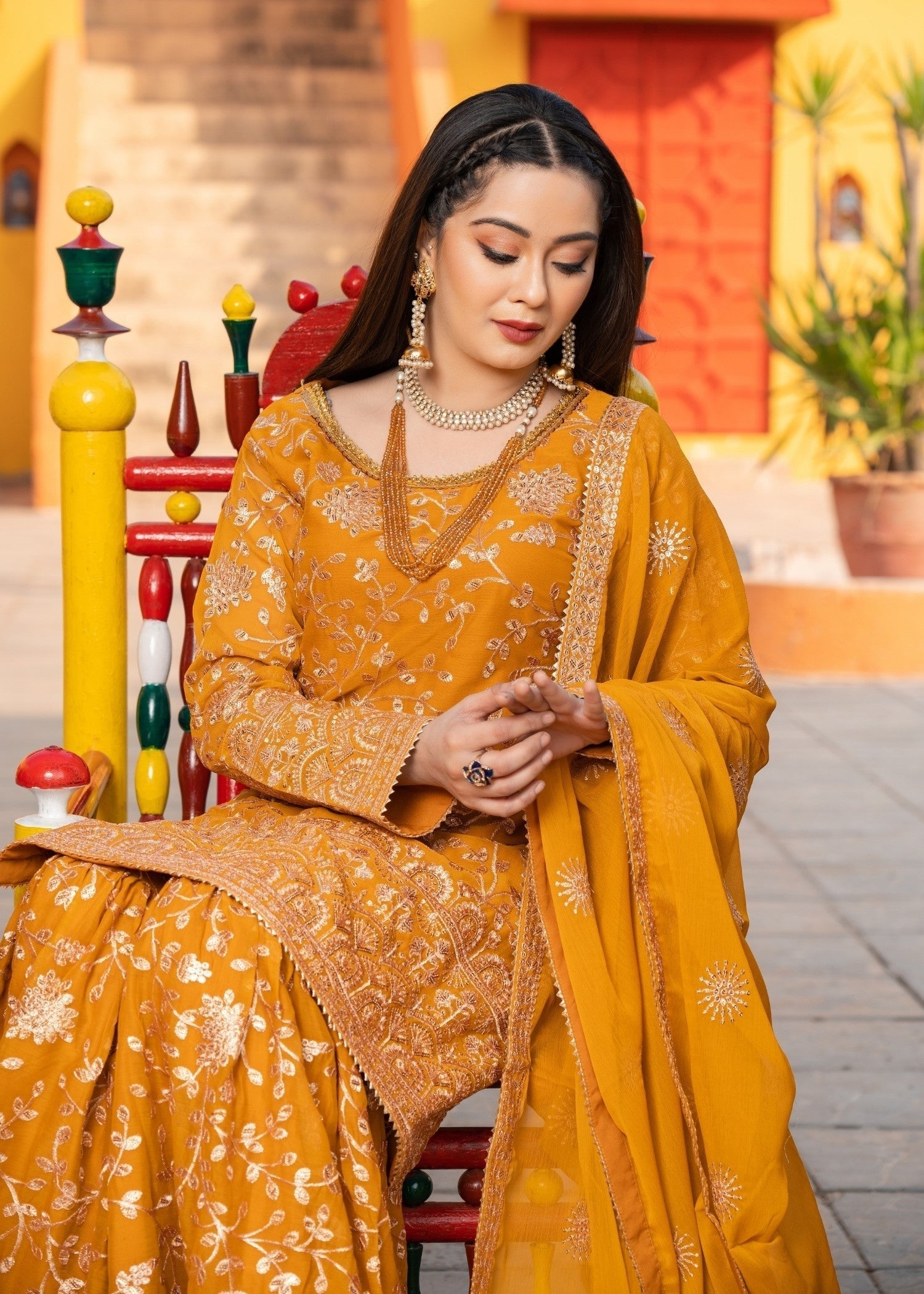 Abaan Zohan Riwaj Mustard Women 3pcs
