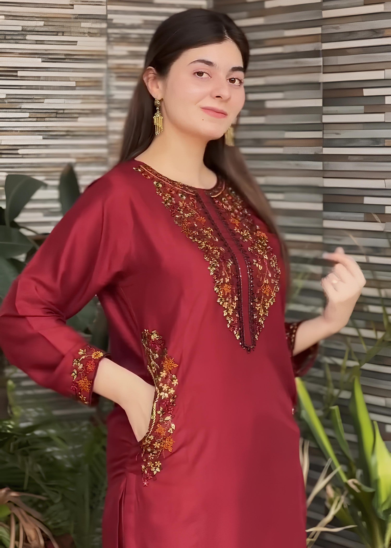 Tawakal Closet Maroon Sequence Women 2pcs