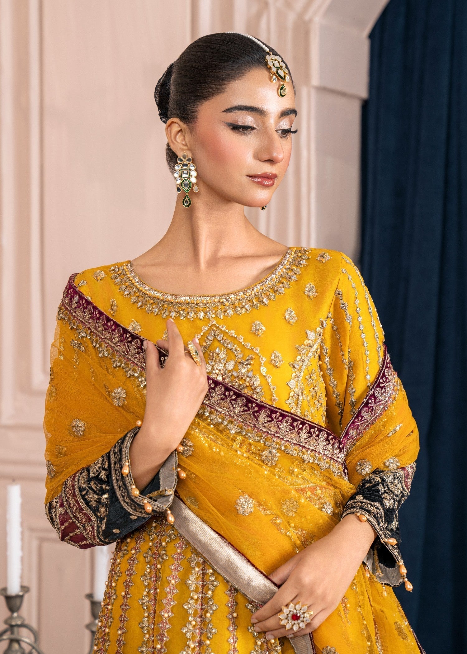 Diara Couture AMBER GLEAM DF 01 MUSTARD Women 3pcs