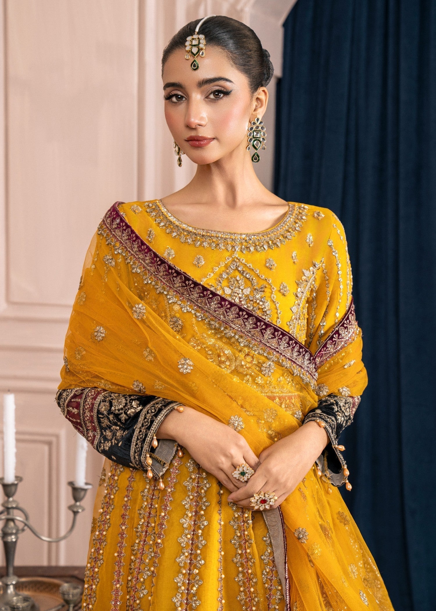 Diara Couture AMBER GLEAM DF 01 MUSTARD Women 3pcs