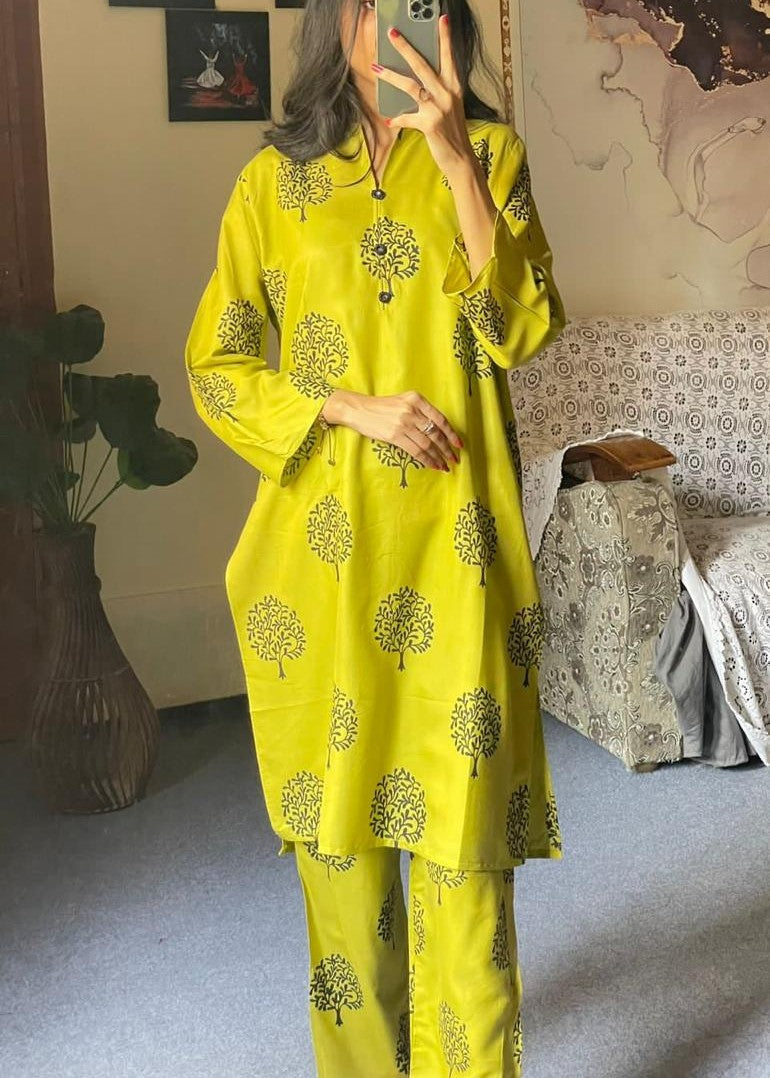 Anabya Garments Tree Olive Women 2pcs