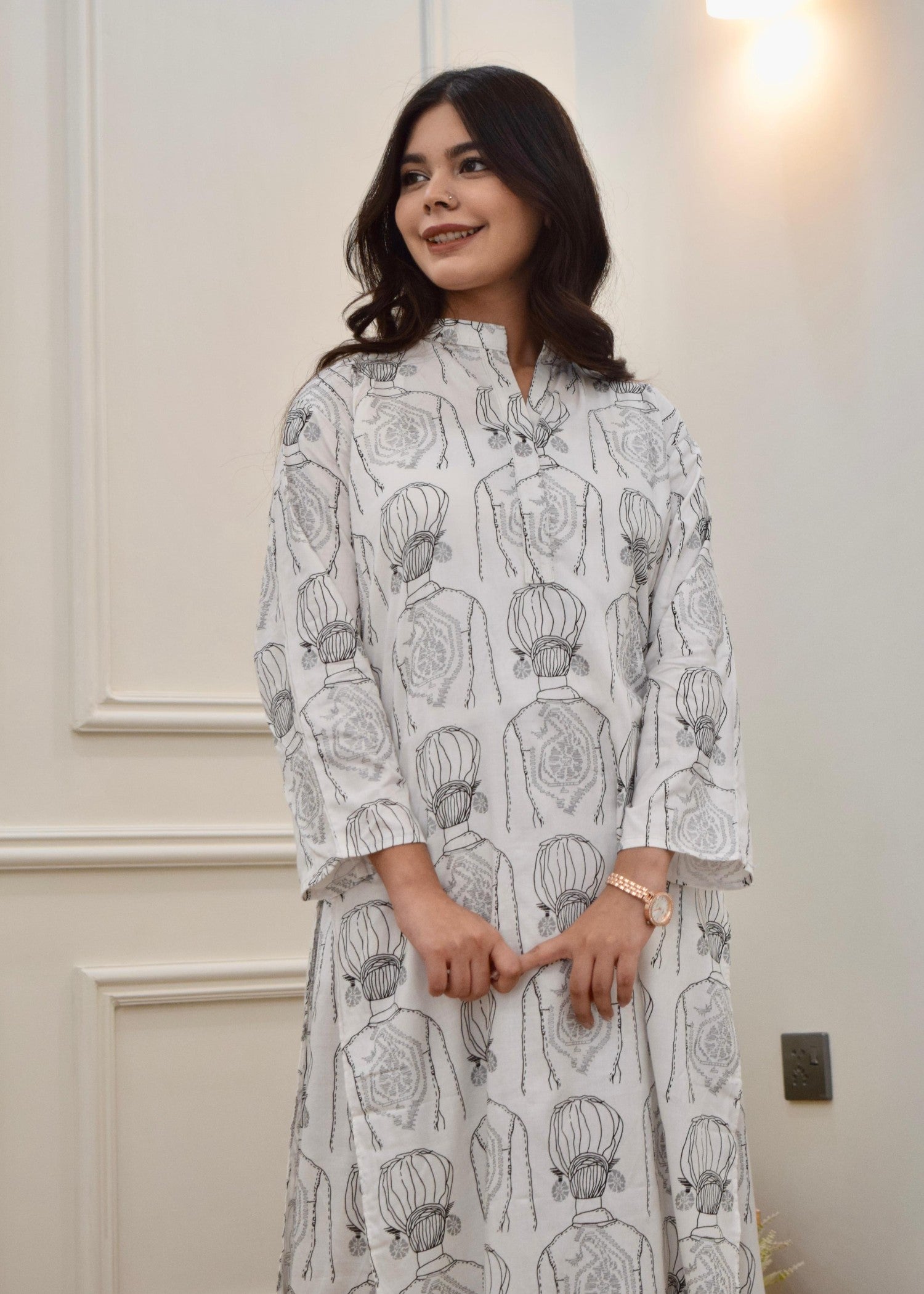 Anabya Garments White ilma Women 2pcs