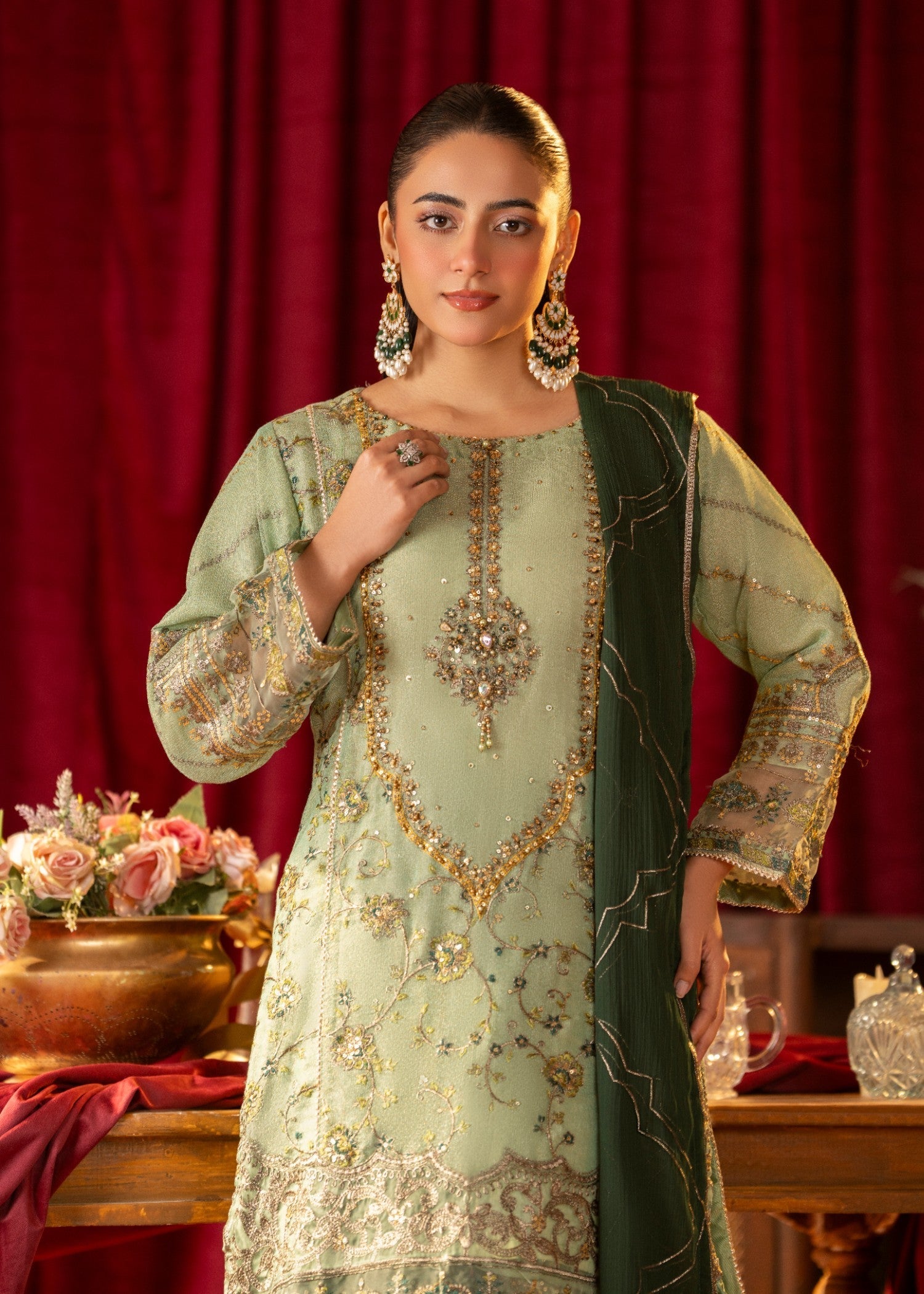 Pehnawa Fashion MINT PISTACHIO CHIFFON Women 3pcs