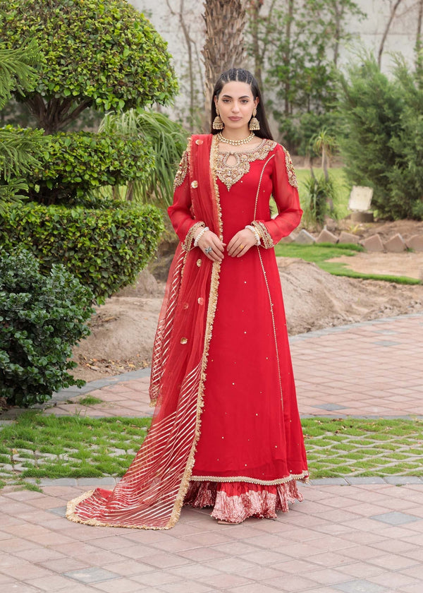 Khuda Baksh Creations Z 303 Red Women 4pcs