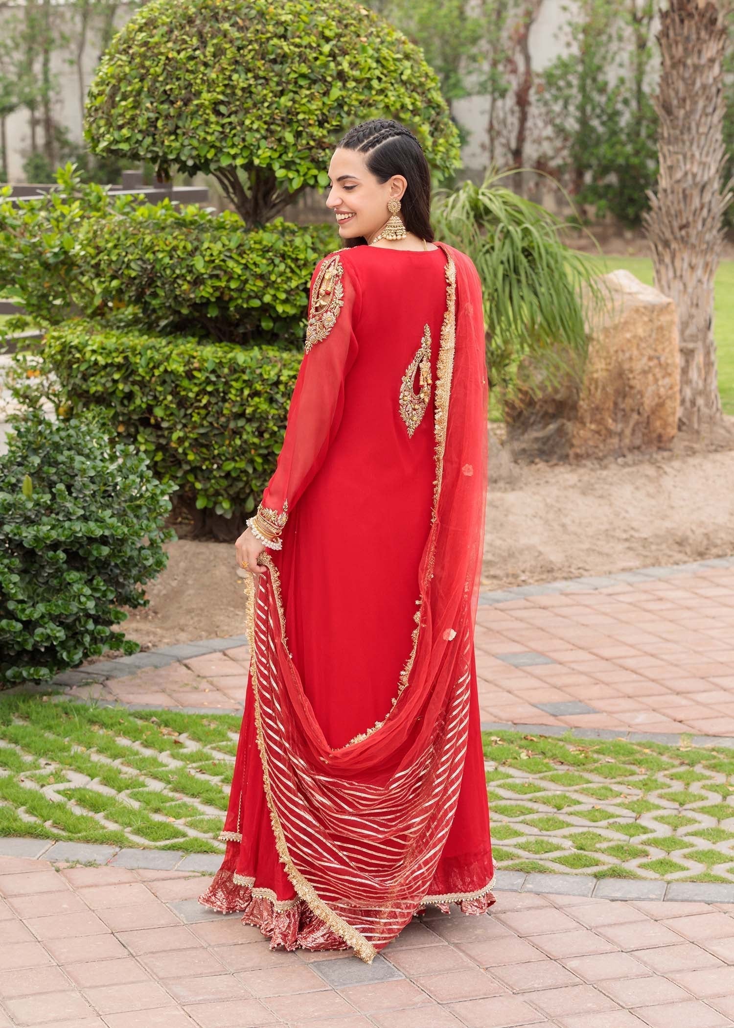 Khuda Baksh Creations Z 303 Red Women 4pcs