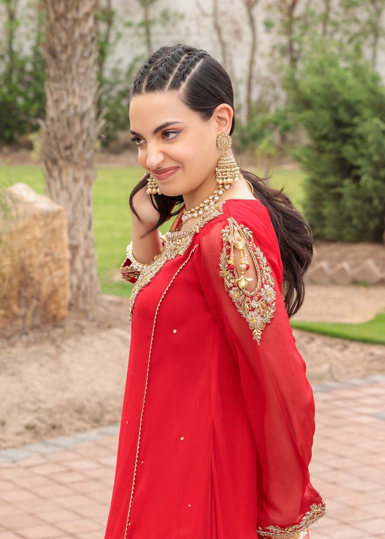 Khuda Baksh Creations Z 303 Red Women 4pcs