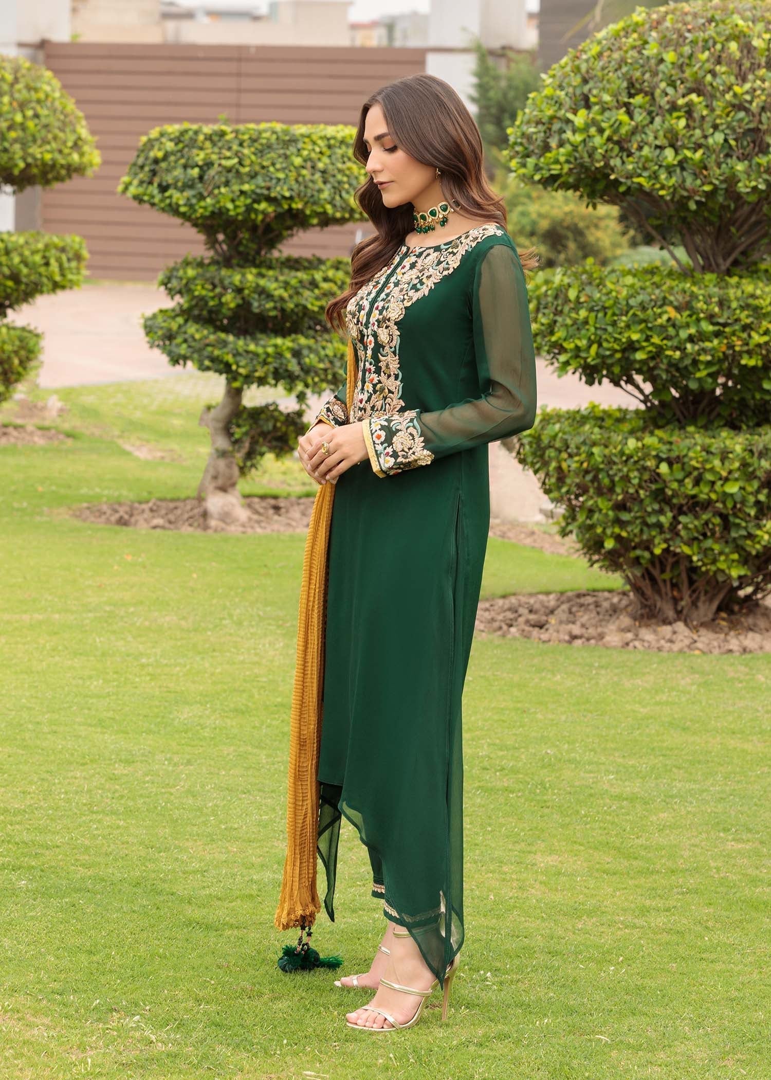 Khuda Baksh Creations M 107 Green Women 4pcs