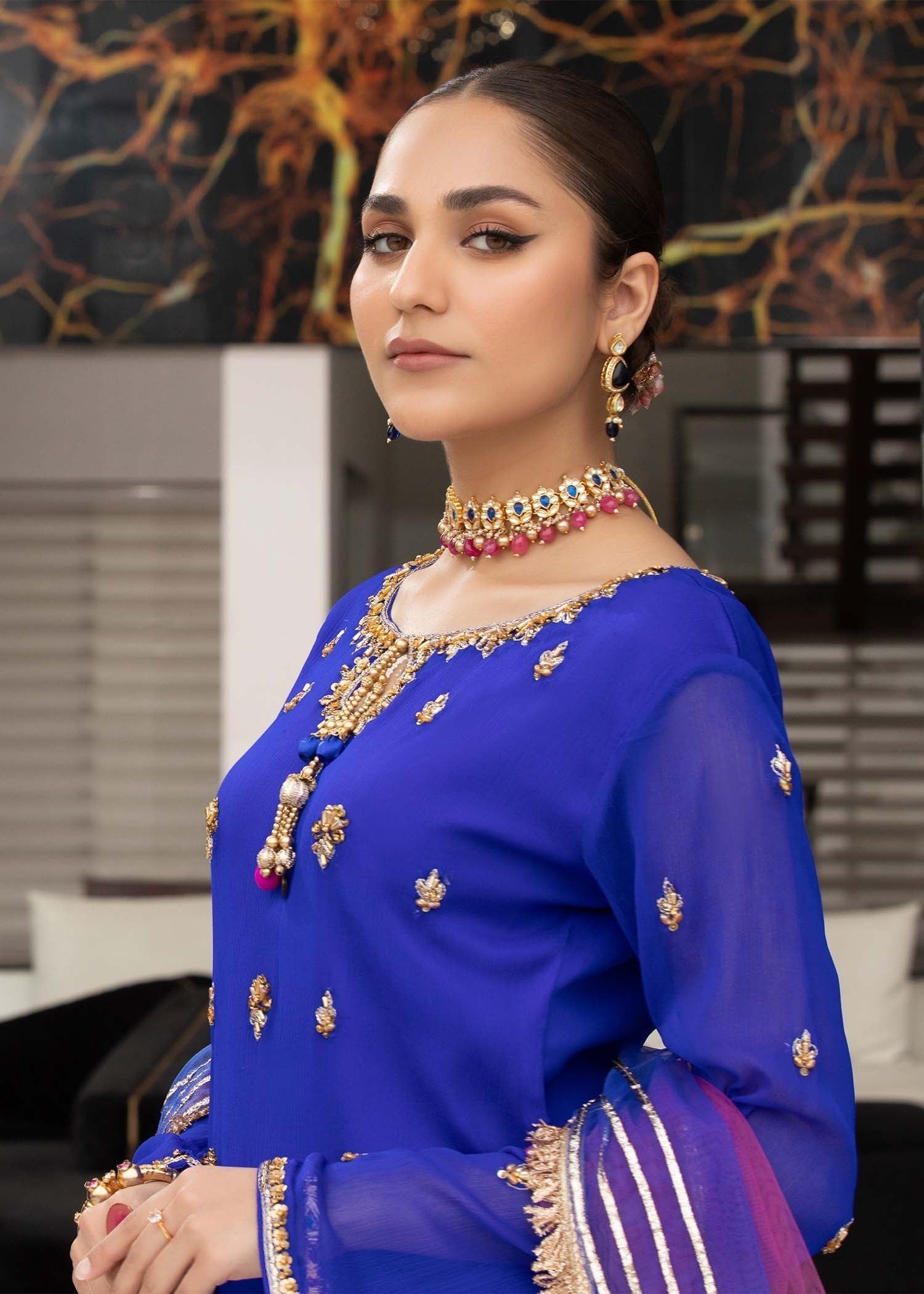 Khuda Baksh Creations Z 295 Blue Women 4pcs